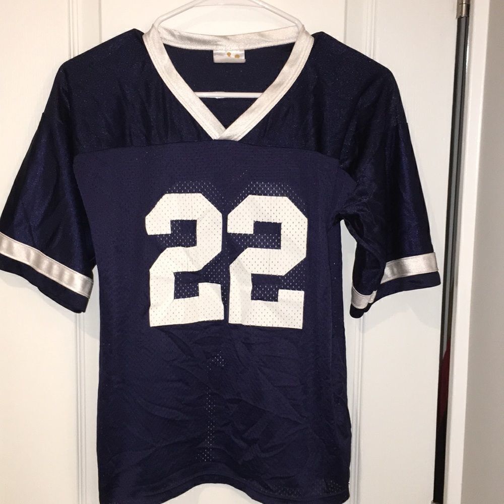 Vintage PSU Navy Blue Home Penn State Nittany Lions Kids Retro Jersey L Old 22